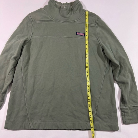 Vineyard Vines Garment Dyed Funnel Neck Sheph Shirt Green - Picture 6 of 7